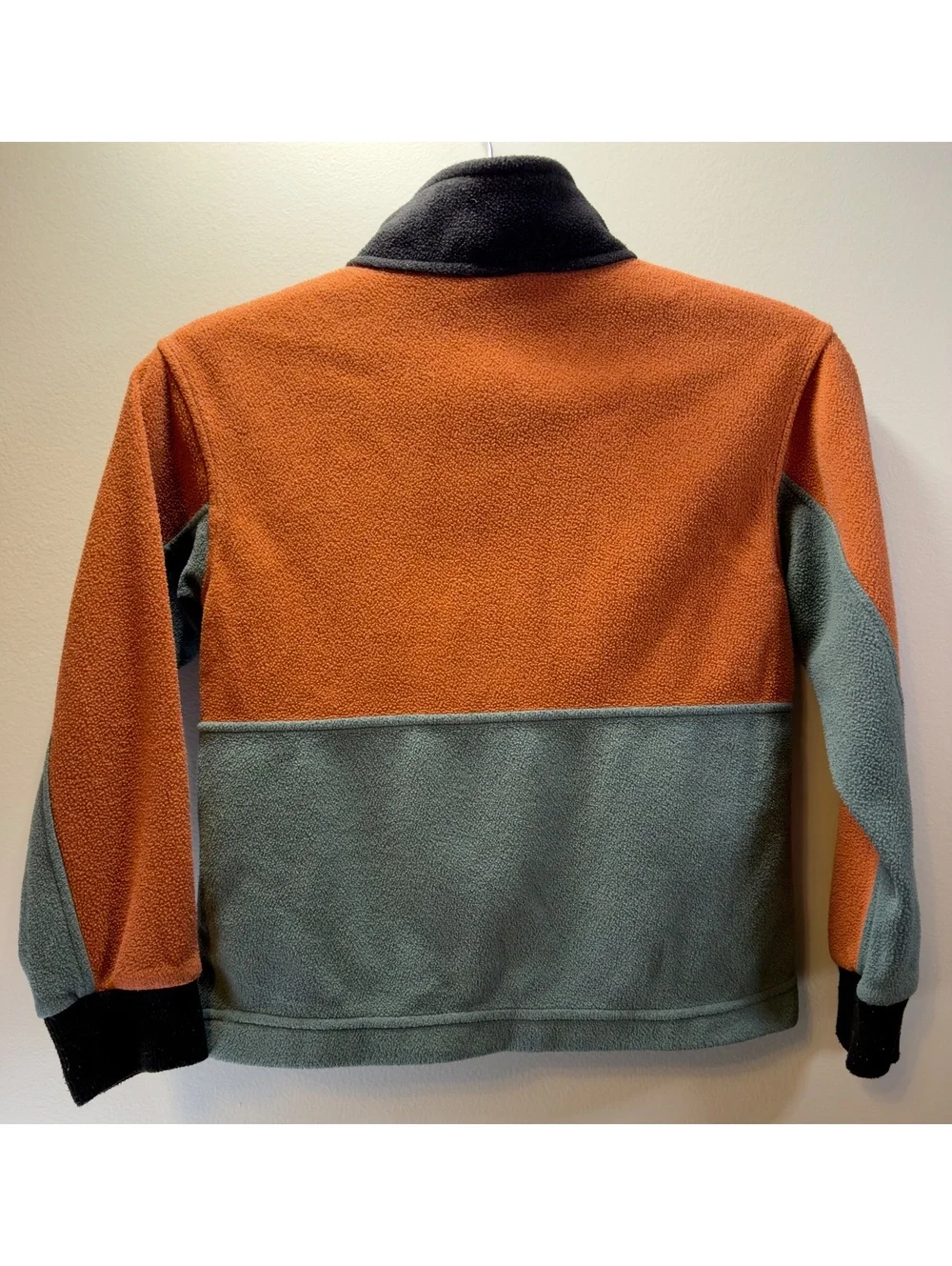 Patagonia Boys XS microdini Fleece half zip Pullover in Rust and Slate Blue